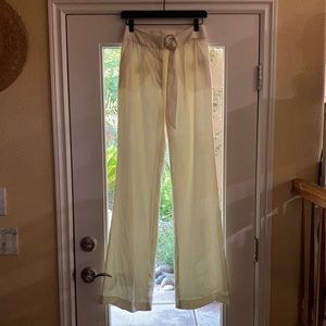 White transparent flare pants